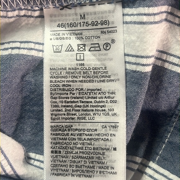 Gap EC blue and white striped dress with a tie belt.  Size medium - Picture 5 of 5